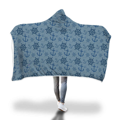 Nautical Print Hooded Blanket - TheBoatersBay