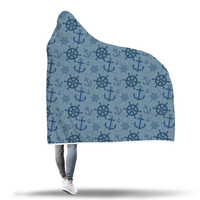 Nautical Print Hooded Blanket - TheBoatersBay