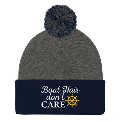 Boat Hair Don't Care Pom Pom Beanie - TheBoatersBay