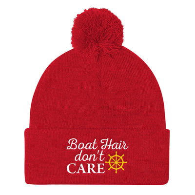 Boat Hair Don't Care Pom Pom Beanie - TheBoatersBay