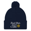 Boat Hair Don't Care Pom Pom Beanie - TheBoatersBay