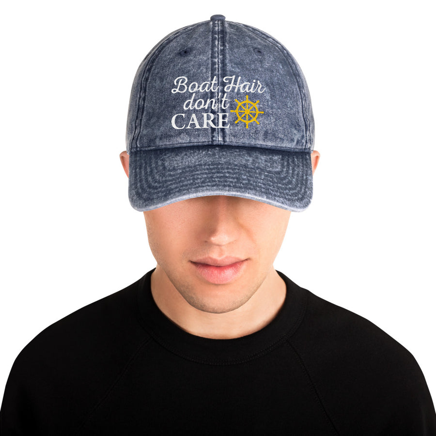 Boat Hair Don't Care Unisex Vintage Cap - TheBoatersBay