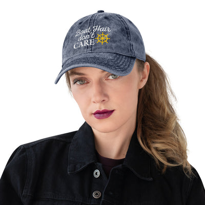 Boat Hair Don't Care Unisex Vintage Cap - TheBoatersBay