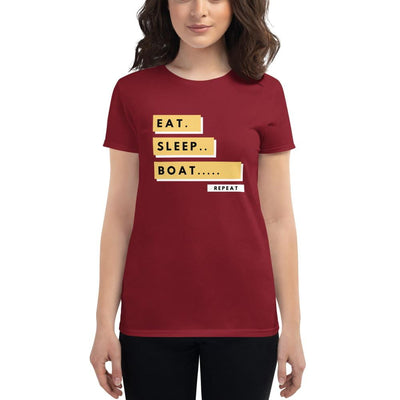 Eat Sleep Boat Repeat Lifestyle Women's T-shirt - TheBoatersBay